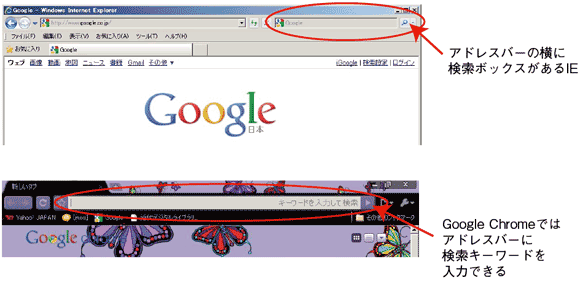 図3　検索ボックスがアドレスバーと一体化