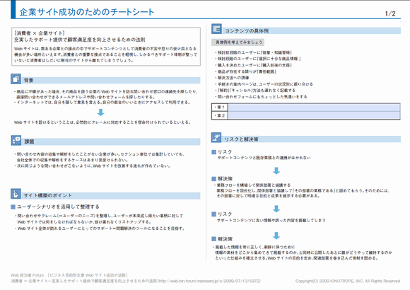 企業サイト成功のためのチートシート