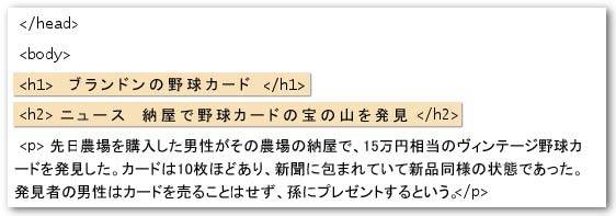 ニュース記事を含むページでは、<h1> タグにサイト名を入れ、<h2> タグに記事のトピックを書くことが一般的です