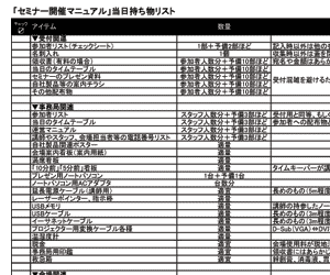 持ち物リスト印刷イメージ