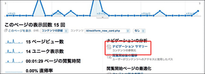 「ナビゲーションサマリー」をクリック