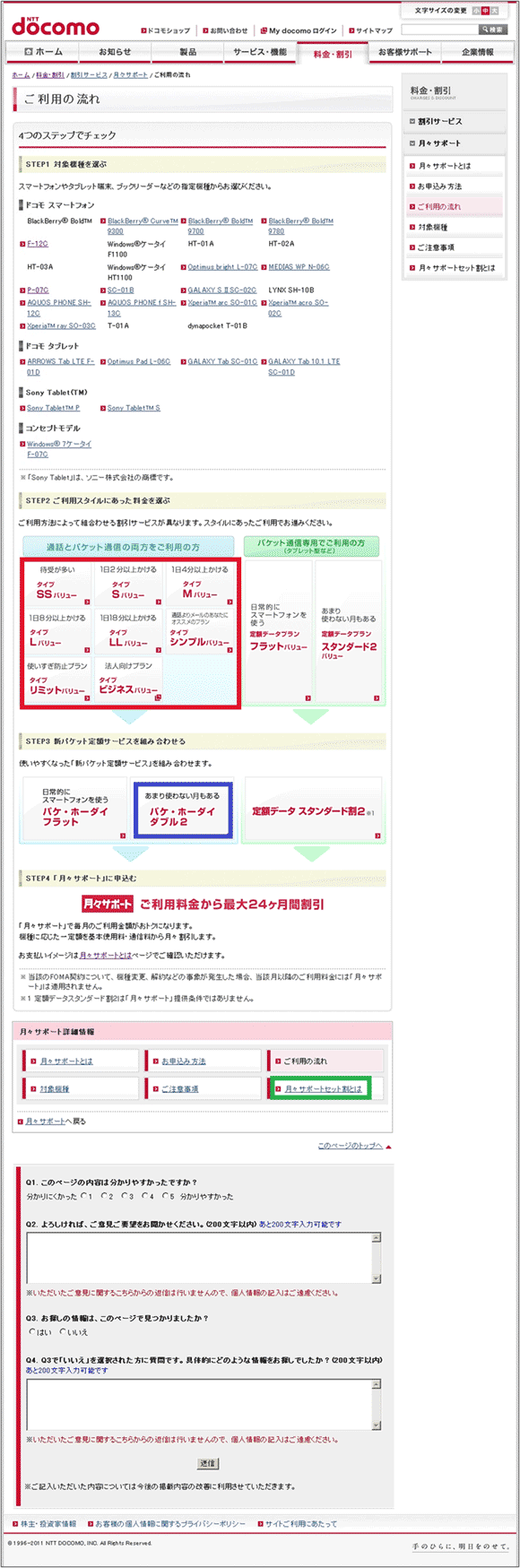 図21：「ご利用の流れ」ページ