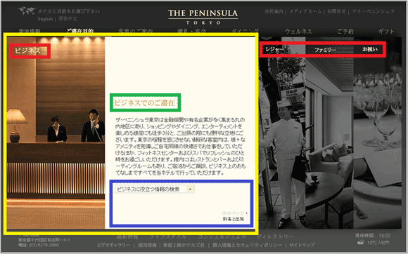 図6：「ご滞在目的」から「ビジネス」を選んで表示された画面