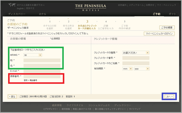 図20：お名前とクレジットカード詳細を入力