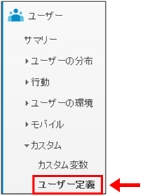 図3：［ユーザー］＞［カスタム］＞［ユーザー定義］メニュー