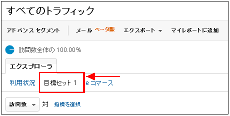 図3：目標セットのタブ