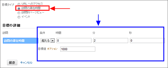 図9：「訪問の滞在時間」設定画面