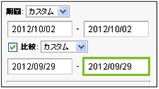 図4：図3のグラフ表示時の集計対象期間設定