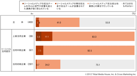 図10　ソーシャルメディアマーケティングのチーム体制（活用度別）