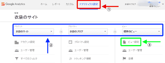 図1：ビュー設定の画面を表示