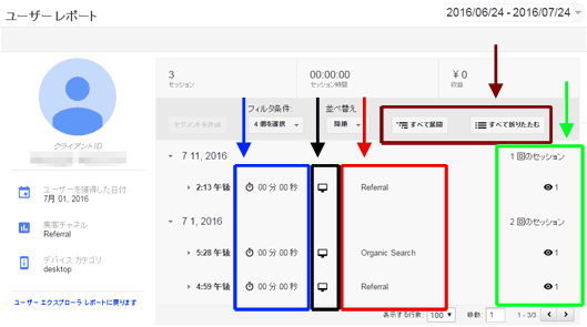 図9：個別のクライアントIDの閲覧明細