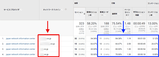 図7：企業ドメインからの利用に絞り込んだレポート