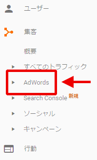 図1：［集客］＞［AdWords］セクション