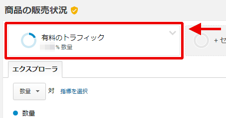 図5：［商品の販売状況］レポートに「有料のトラフィック」セグメントをかける