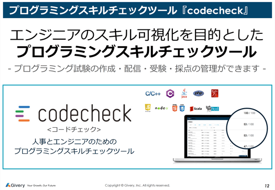 「codecheck」の概要。狙うは「大手企業の人事担当者」からの受注