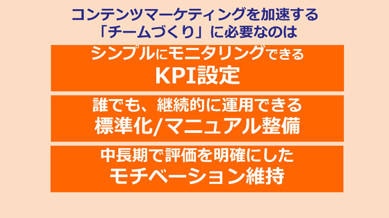 コンテンツマーケティングを加速する「チームづくり」に必要な3か条