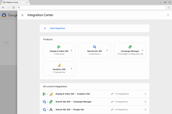 Google マーケティングプラットフォーム内のプロダクト