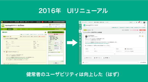 スライド：2016年　UIリニューアル。健常者のユーザビリティは向上した（はず）