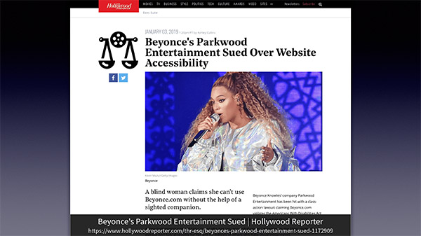 スライド：Beyonce's Parkwood Entertainment Sued | Hollywood Reporter