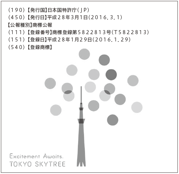 （１９０）【発行国】日本国特許庁（ＪＰ）
（４５０）【発行日】平成２８年３月１日（２０１６．３．１）
【公報種別】商標公報
（１１１）【登録番号】商標登録第５８２２８１３号（Ｔ５８２２８１３）
（１５１）【登録日】平成２８年１月２９日（２０１６．１．２９）
（５４０）【登録商標】