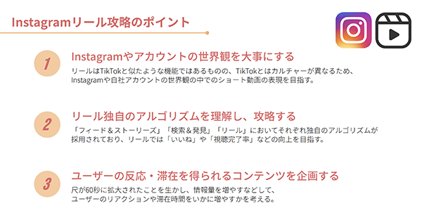 Instagramリール攻略のポイント