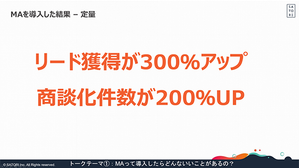 「SATORI」導入で得られた大きな成果