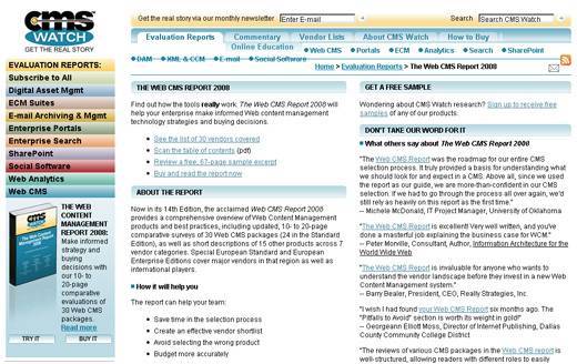 Web CMS Report 2008
