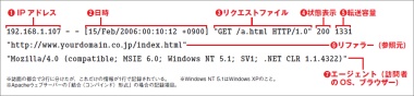 図2　サーバーのアクセスログに記録されている項目。