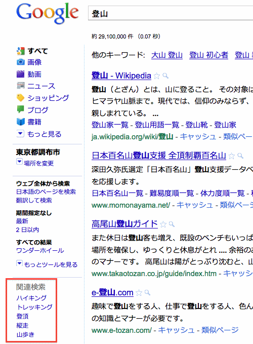 グーグル関連検索