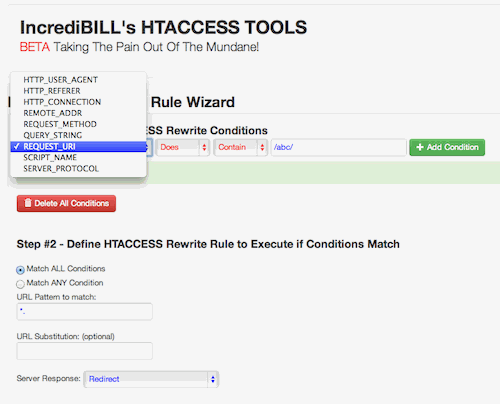 HTACCESS Rewrite Rule Wizard