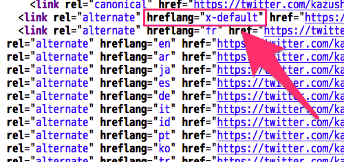 ツイッターのhreflang x-default