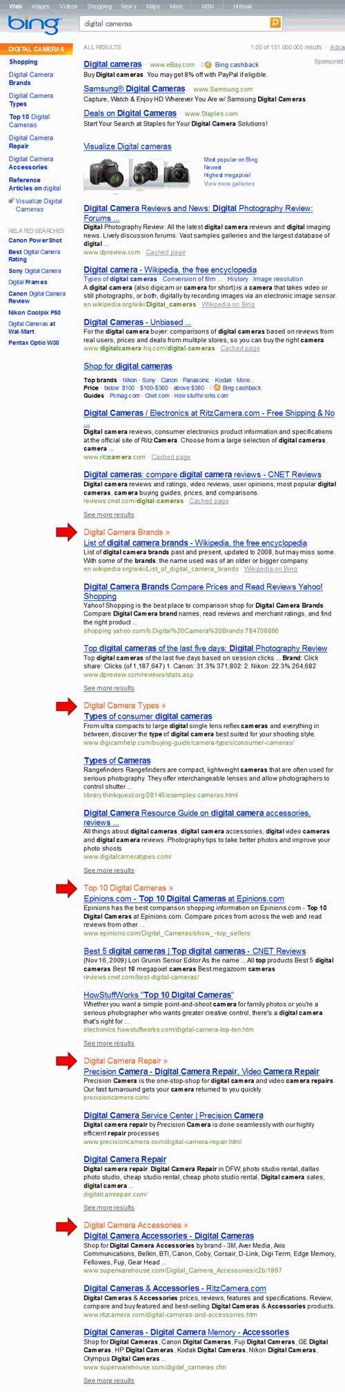 digital camerasのBing結果