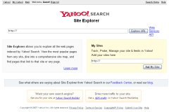 Yahoo! Site Explorer