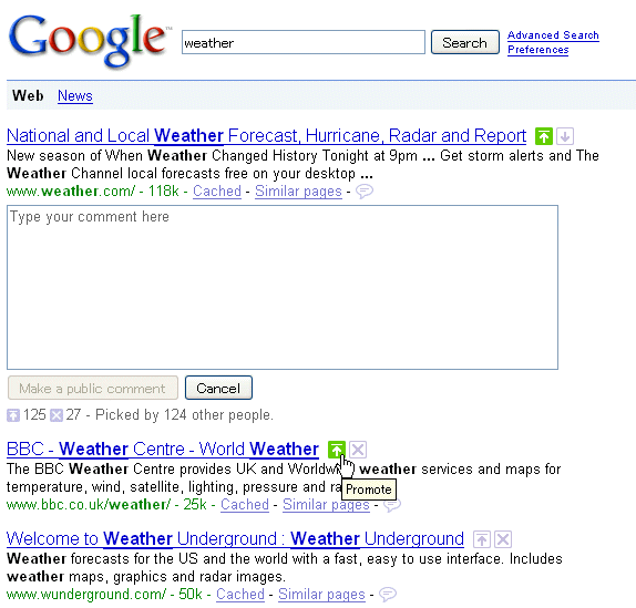 Google SearchWiki