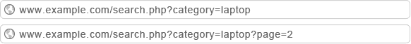 検索結果のページネーションによるURLの例