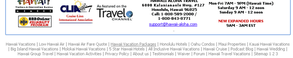 Hawaii-Aloha.com Footer Links