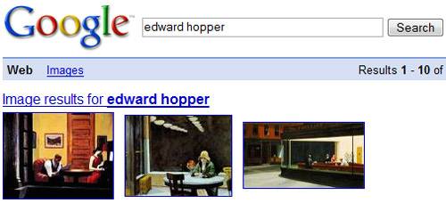 Google Search Results for Edward Hopper