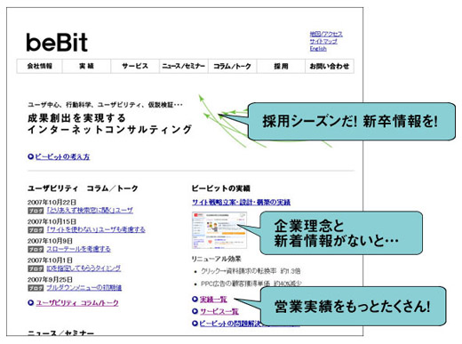 図1　上位階層ページでは、優先度の高いコンテンツを複数掲載しなければならないケースも多い。